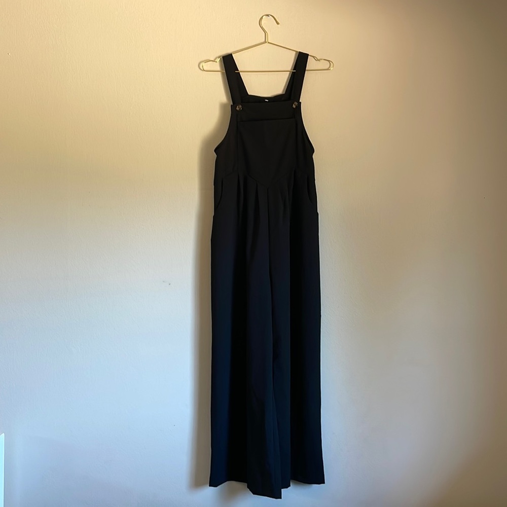 Black overall jumpsuit